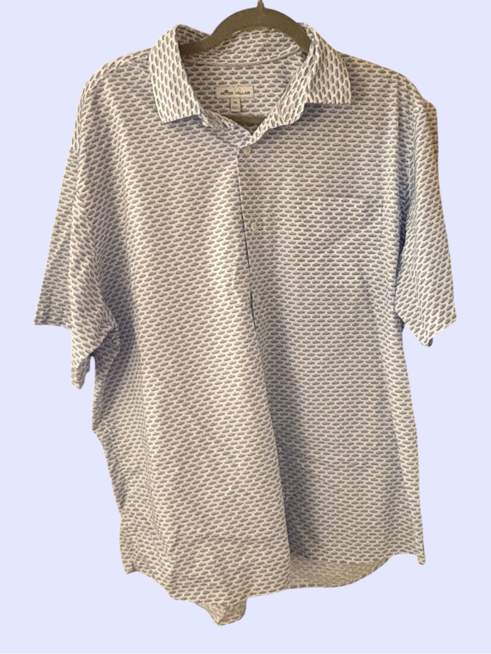 Peter Millar  Button Up Shirt Mens X Large Short Sleeve cars